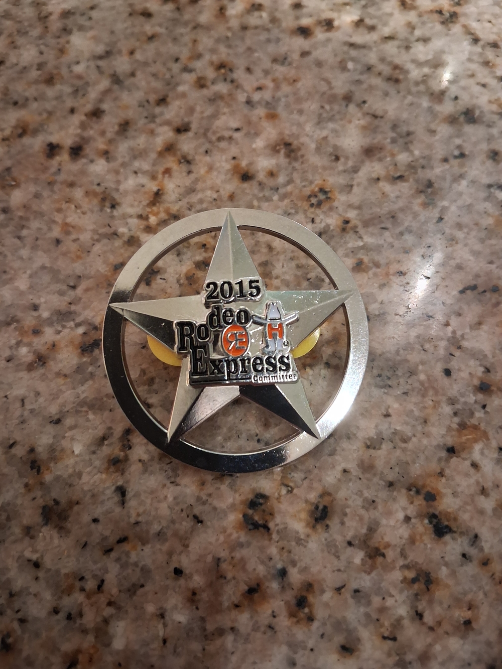 2015 Rodeo Express Star Pin - Silver with Orange Accent